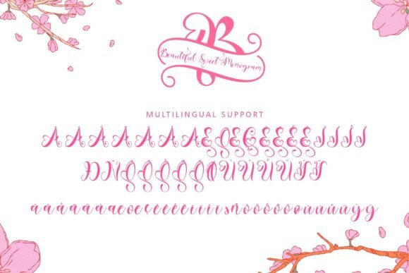 Beautiful Sweet Monogram Font - Preview 6