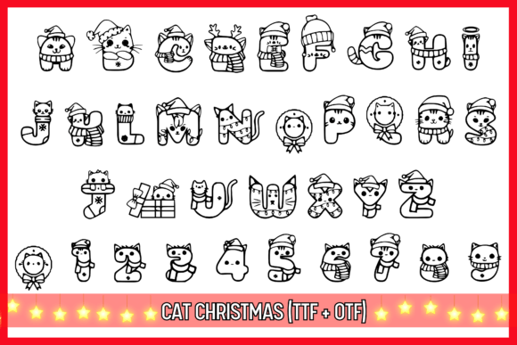 Cat Christmas Font - Preview 1