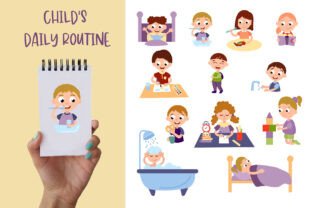 Child's Daily Routine SVG File Graphic by HelgaKOV · Creative Fabrica