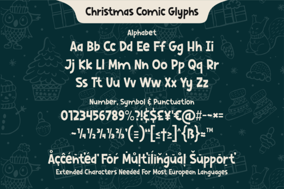 Christmas Comic Font PNG with transparent background - Preview 5