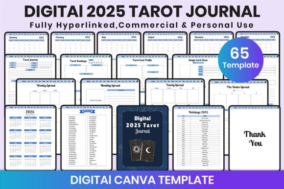 Digital 2025 Tarot Journal for Canva KDP