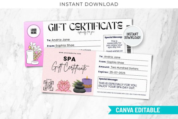 Free Spa Day Gift Voucher Certificate