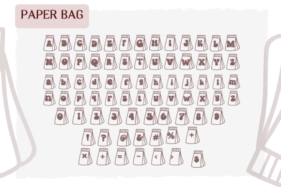 Paper Bag Font PNG with transparent background - Preview 1