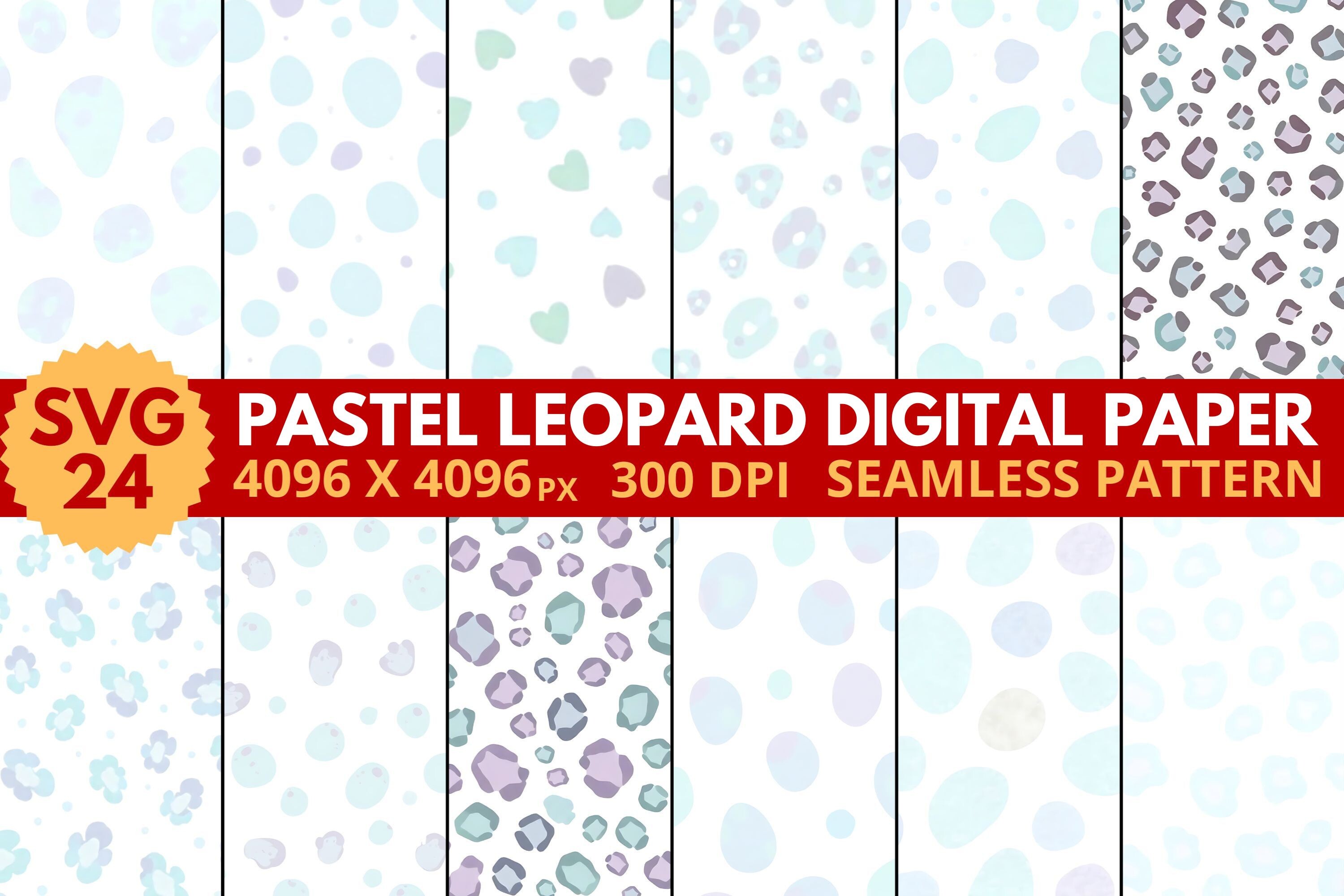 Pastel Leopard Digital Paper Graphic by SVG24 · Creative Fabrica