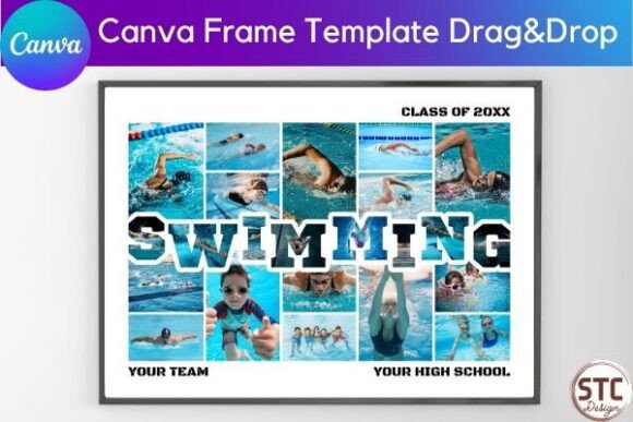 Swimming Photo Collage Canva Template