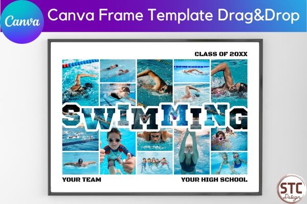 Swimming Photo Collage Canva Template