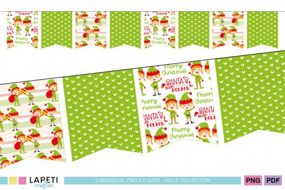 Christmas Elf Pennant Bunting Printable