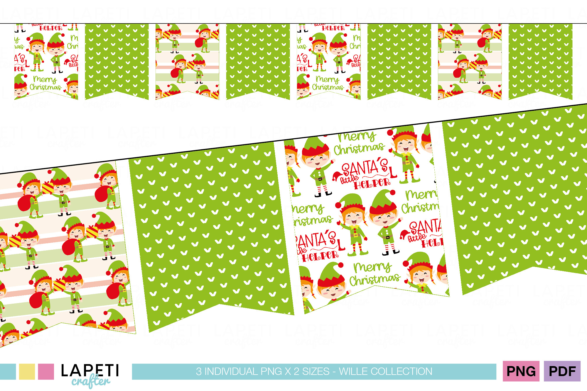 Christmas Elf Pennant Bunting Printable