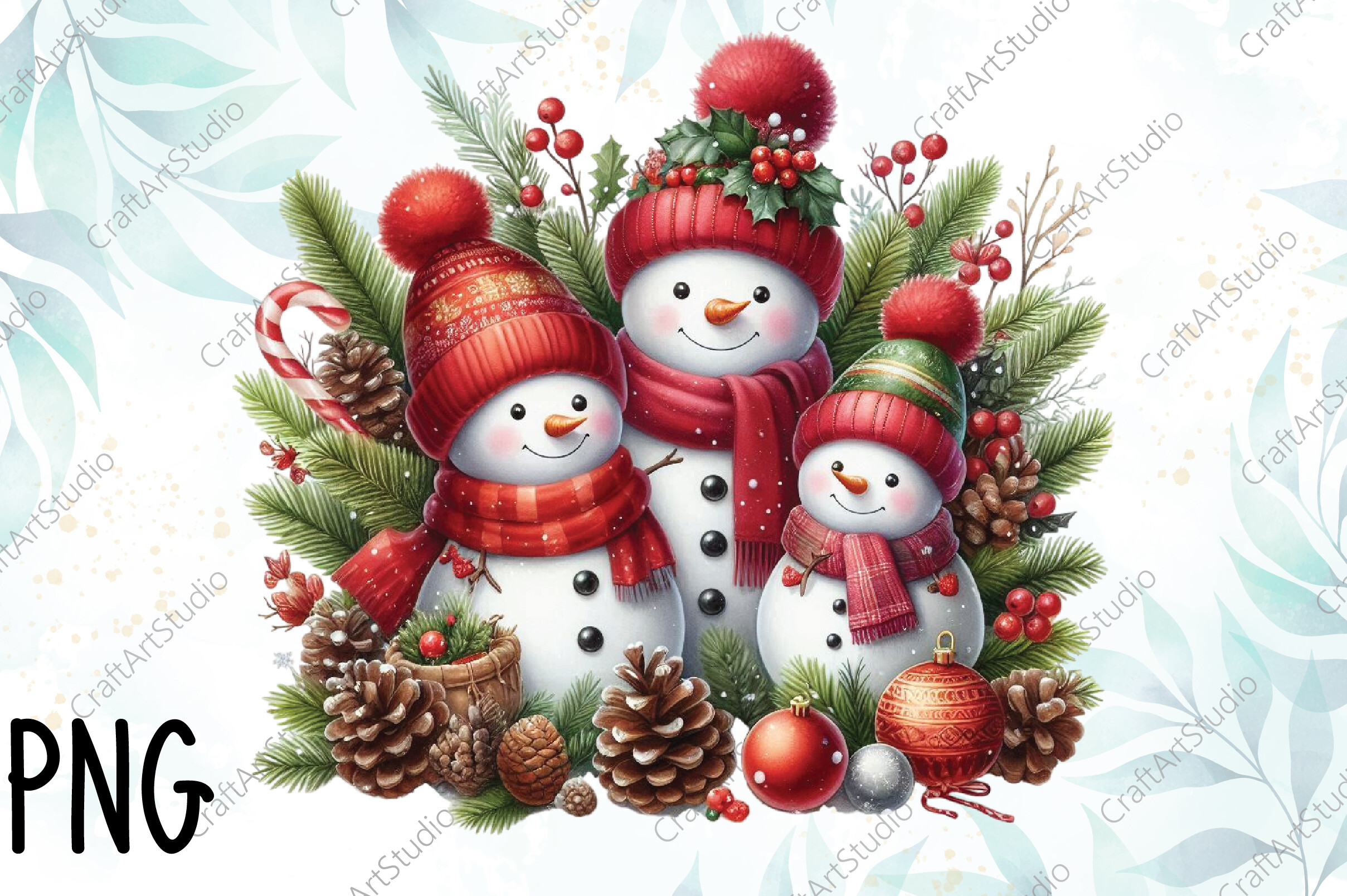 Christmas Snowman PNG Clipart Graphic by CraftArtStudio · Creative Fabrica