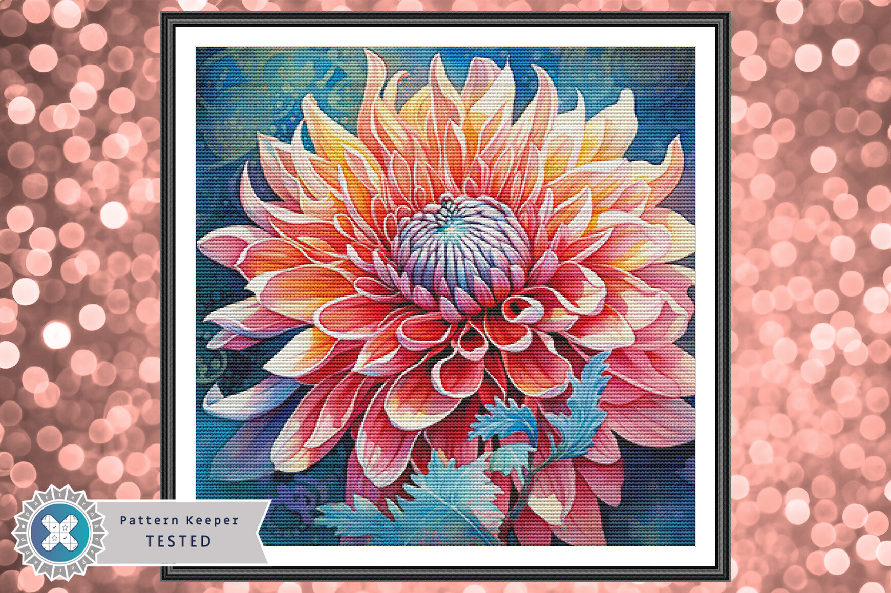 Dahlia Flower Full Coverage Cross Stitch