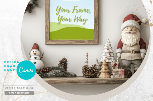 EasyEdit Canva Christmas Frame Mockup 11
