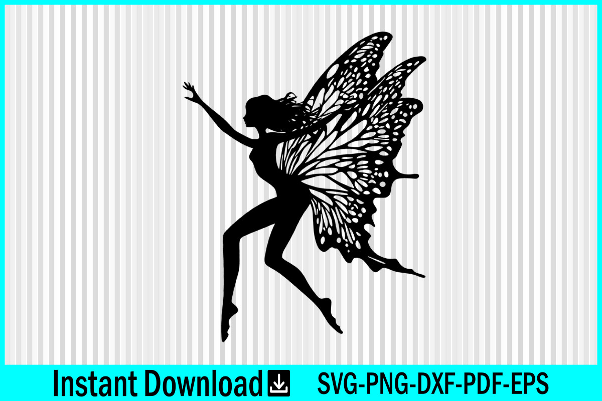 Fairy with Butterfly Wings Vector SVG Graphic by Craftabledesign ...