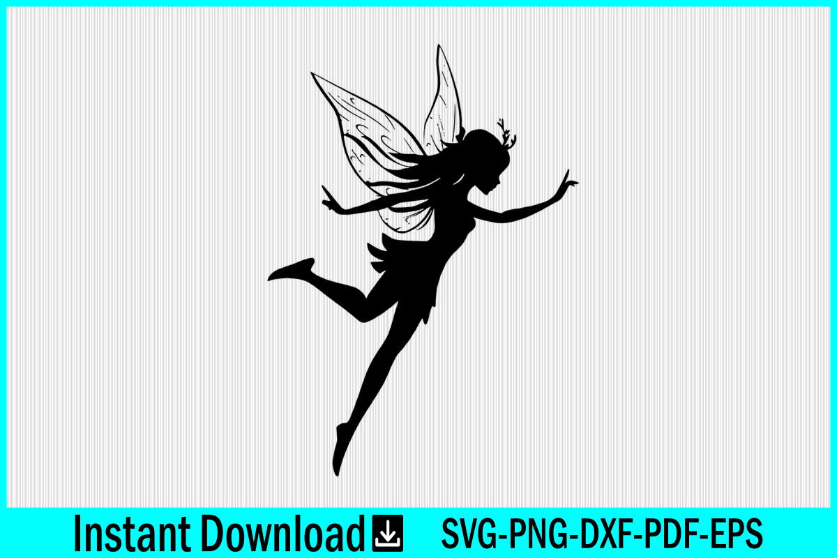 Fairy with Butterfly Wings Vector SVG Graphic by Craftabledesign ...