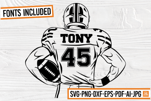 Football Player Back Silhouette, Sports