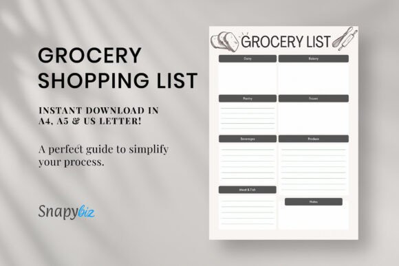Free Grocery Shopping List Template