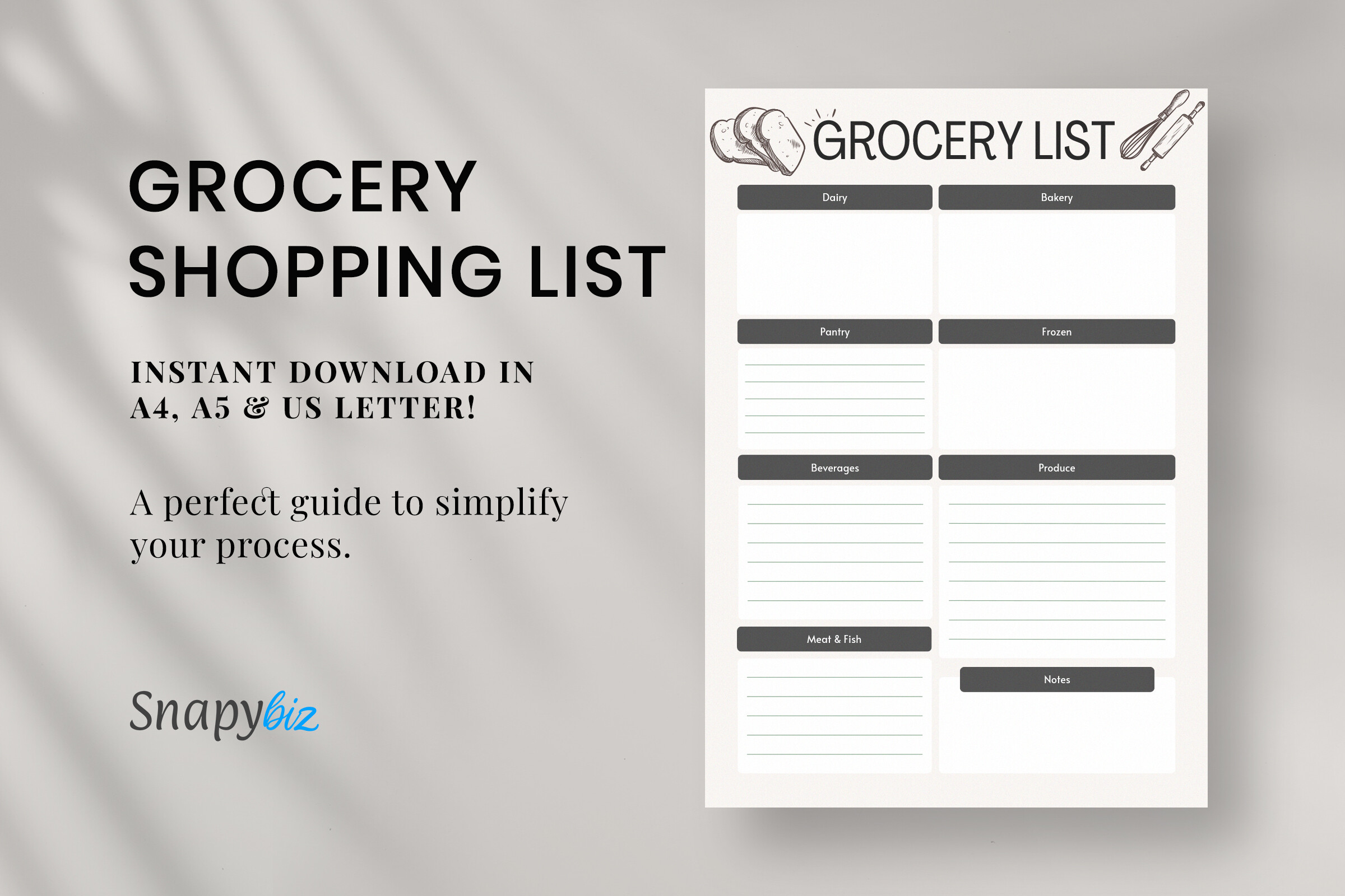Free Grocery Shopping List Template