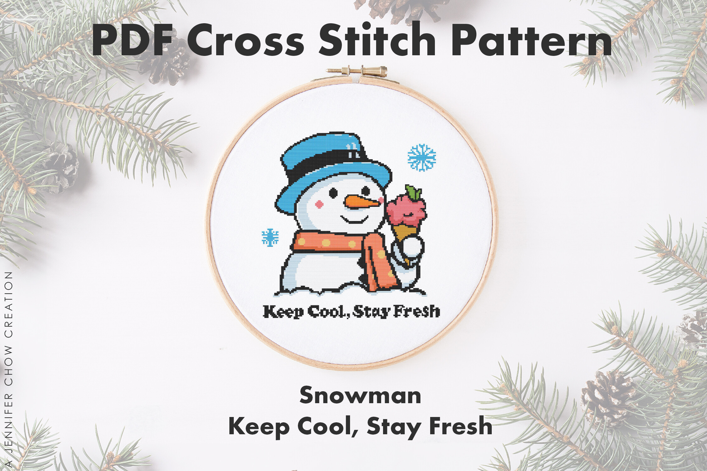 Funny Snowman Quote Cross Stitch Pattern