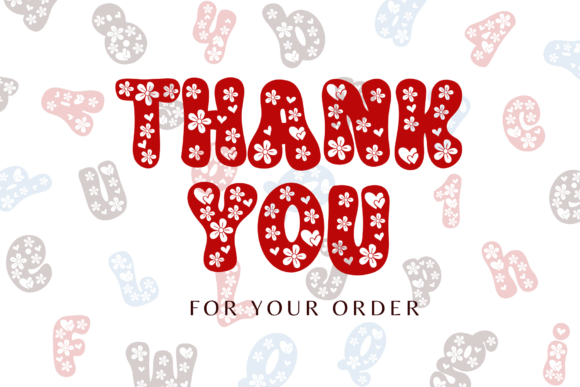 Heart Flower Font PNG with transparent background - Preview 3
