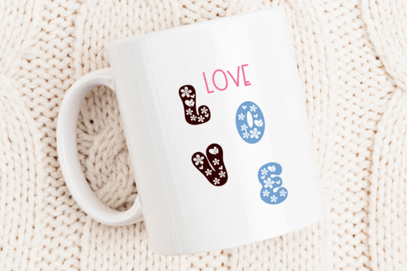 Heart Flower Font PNG with transparent background - Preview 5