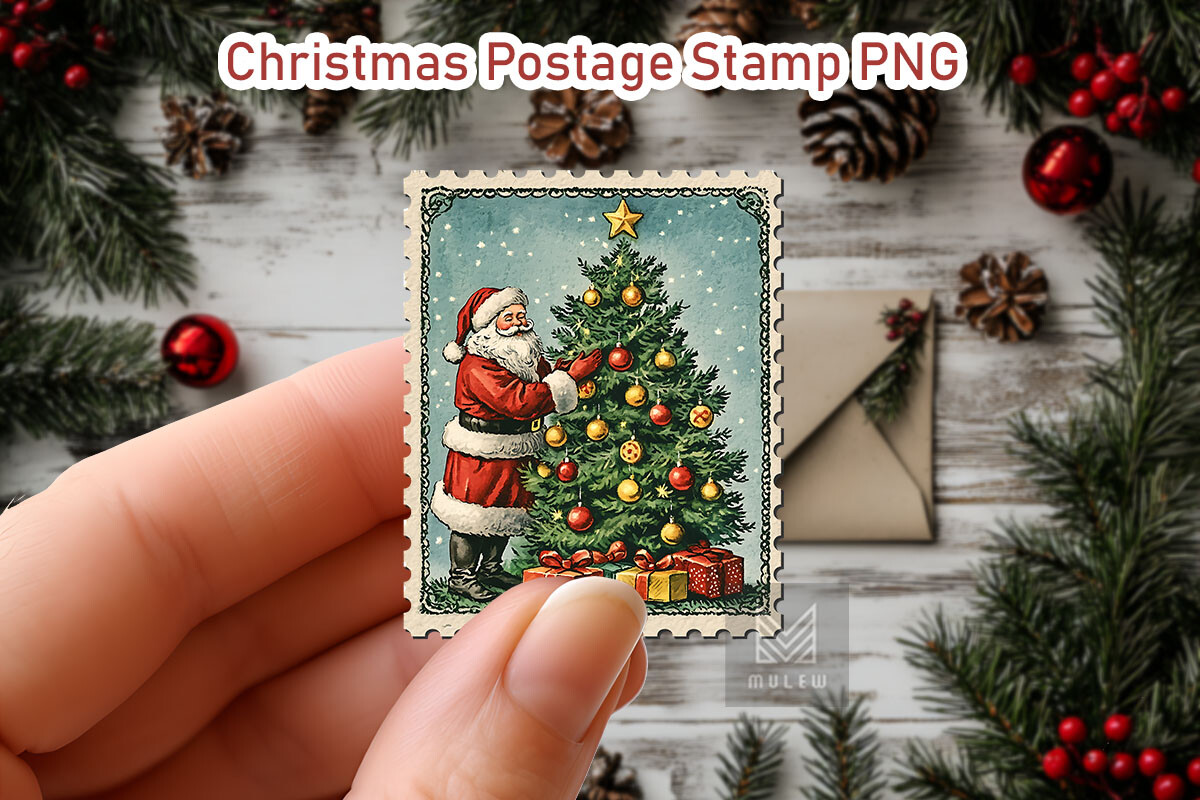 Nostalgic Christmas Postage Stamp Bundle - photo 4