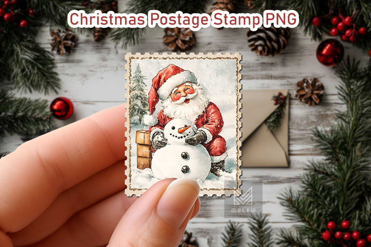 Nostalgic Christmas Postage Stamp Bundle - photo 3