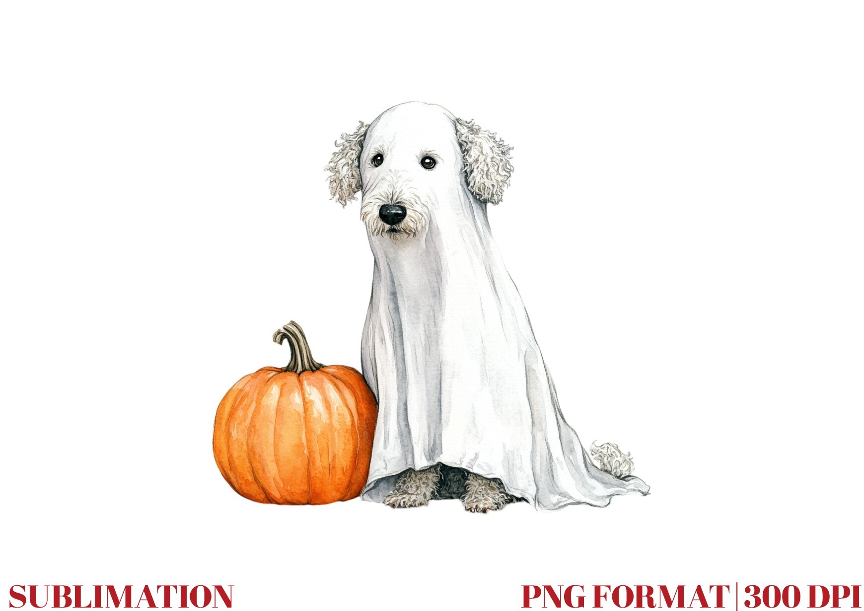 Pumpkin Bedlington Terrier Dog Ghost Graphic by Mirawillson · Creative ...