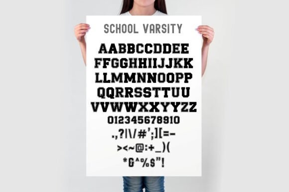 School Varsity Font PNG with transparent background - Preview 2