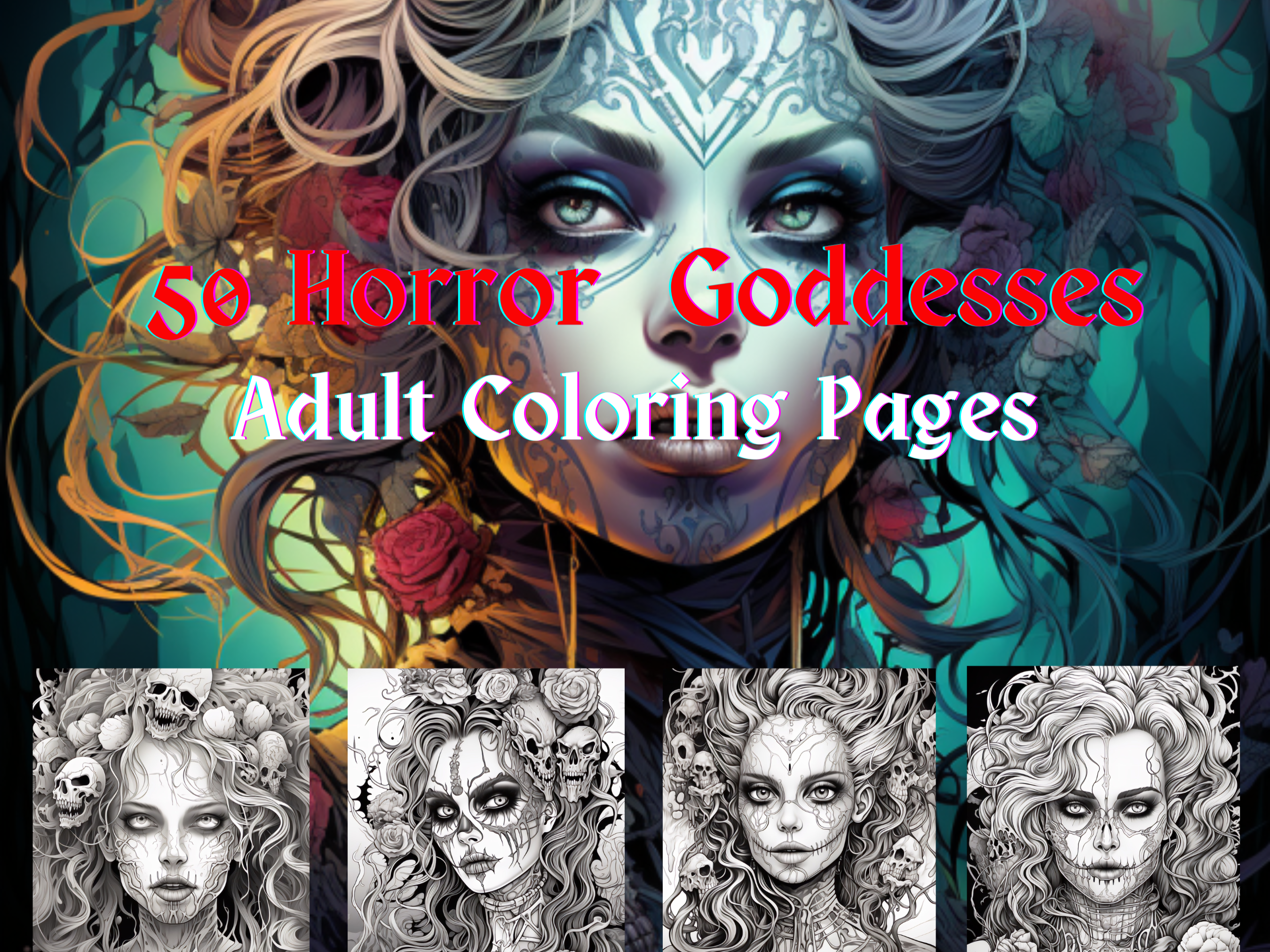 50 Horror Goddesses Coloring Pages