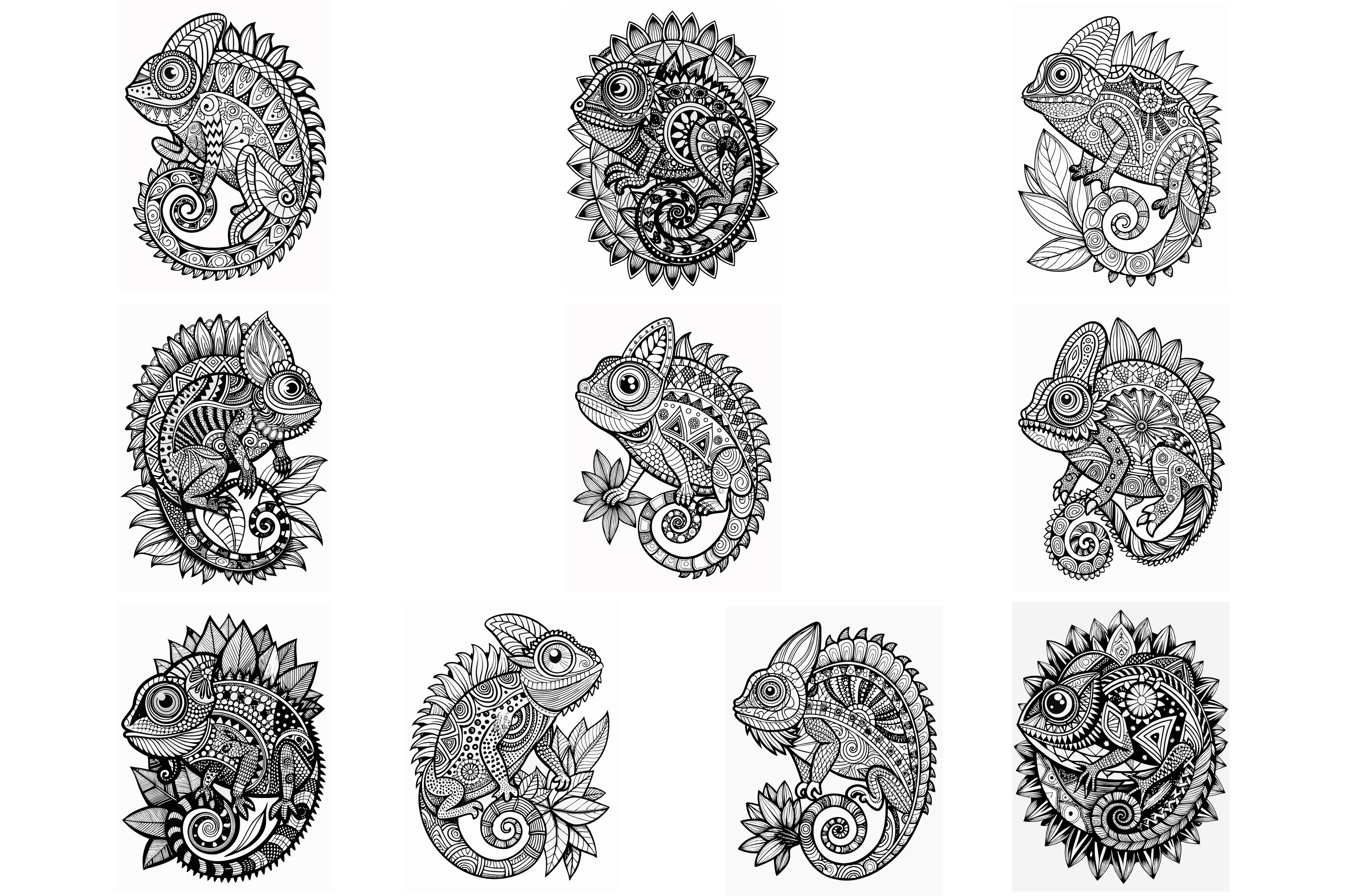Chameleon Mandala Coloring Page for KDP