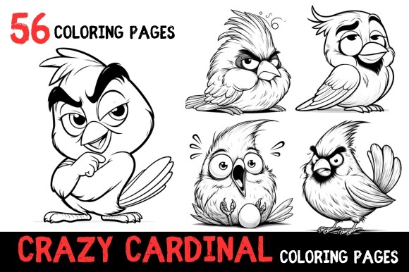 Crazy Cardinal Bird Coloring Pages