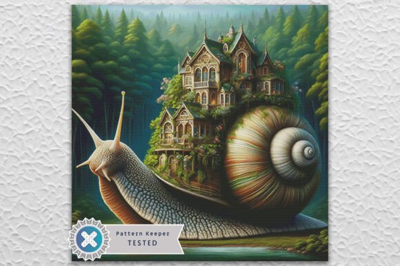 Fantasy Snail House Cross Stitch Pattern