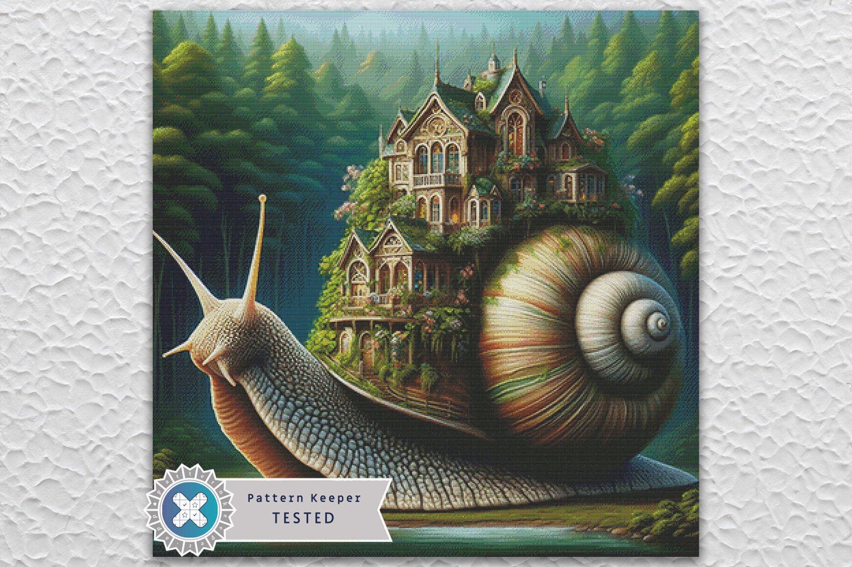 Fantasy Snail House Cross Stitch Pattern