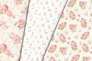 Floral Pink Cottage Roses Digital Paper Graphic by Petite Meadow ...