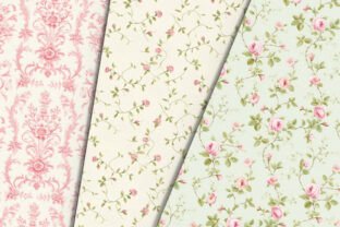 Floral Pink Cottage Roses Digital Paper Graphic by Petite Meadow ...