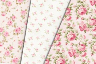 Floral Pink Cottage Roses Digital Paper Graphic by Petite Meadow ...