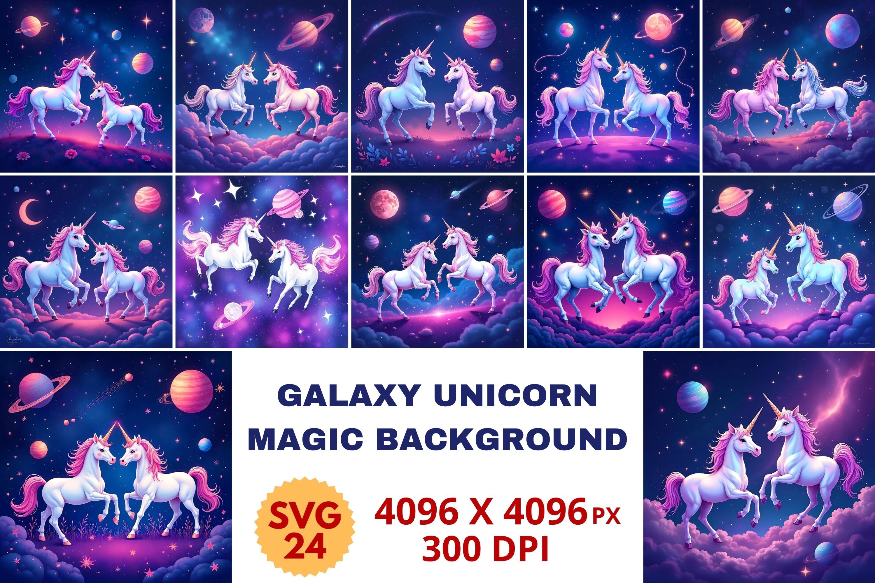 Galaxy Unicorn Magic Background Graphic by SVG24 · Creative Fabrica