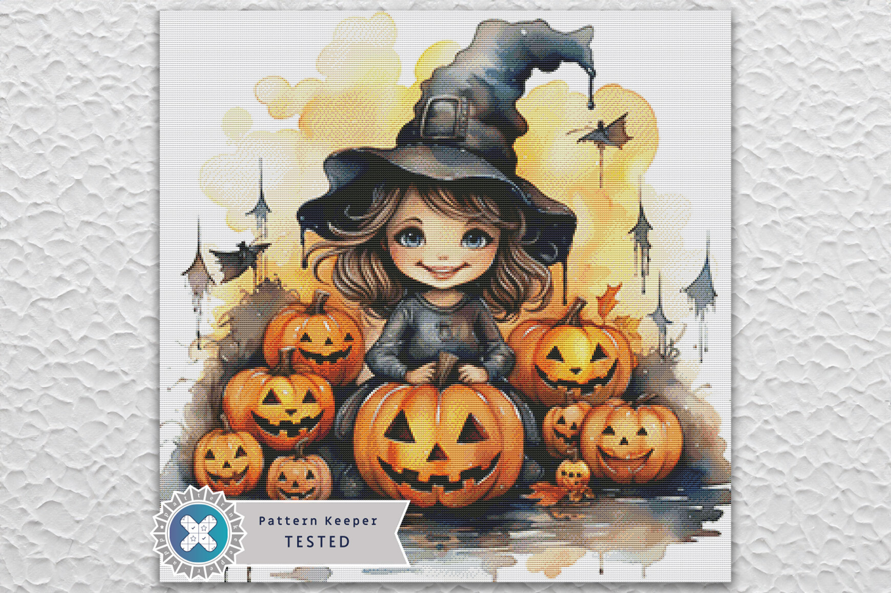 Halloween Witch Cross Stitch Pattern PDF