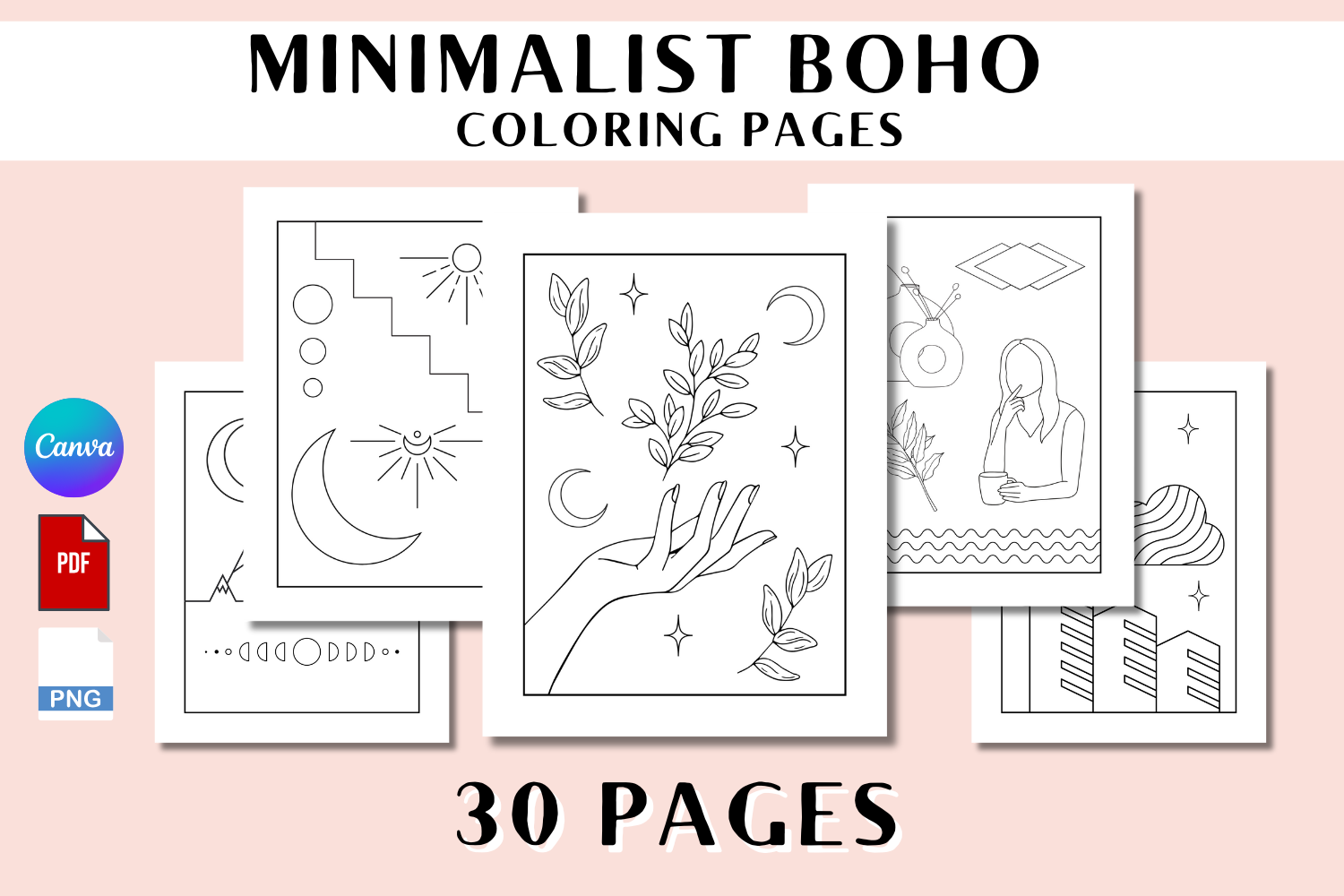 Minimalist Boho Coloring Pages KDP Graphic by LilyCloud · Creative Fabrica