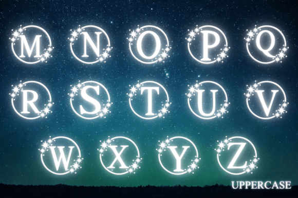 Monogram Star Font PNG with transparent background - Preview 2