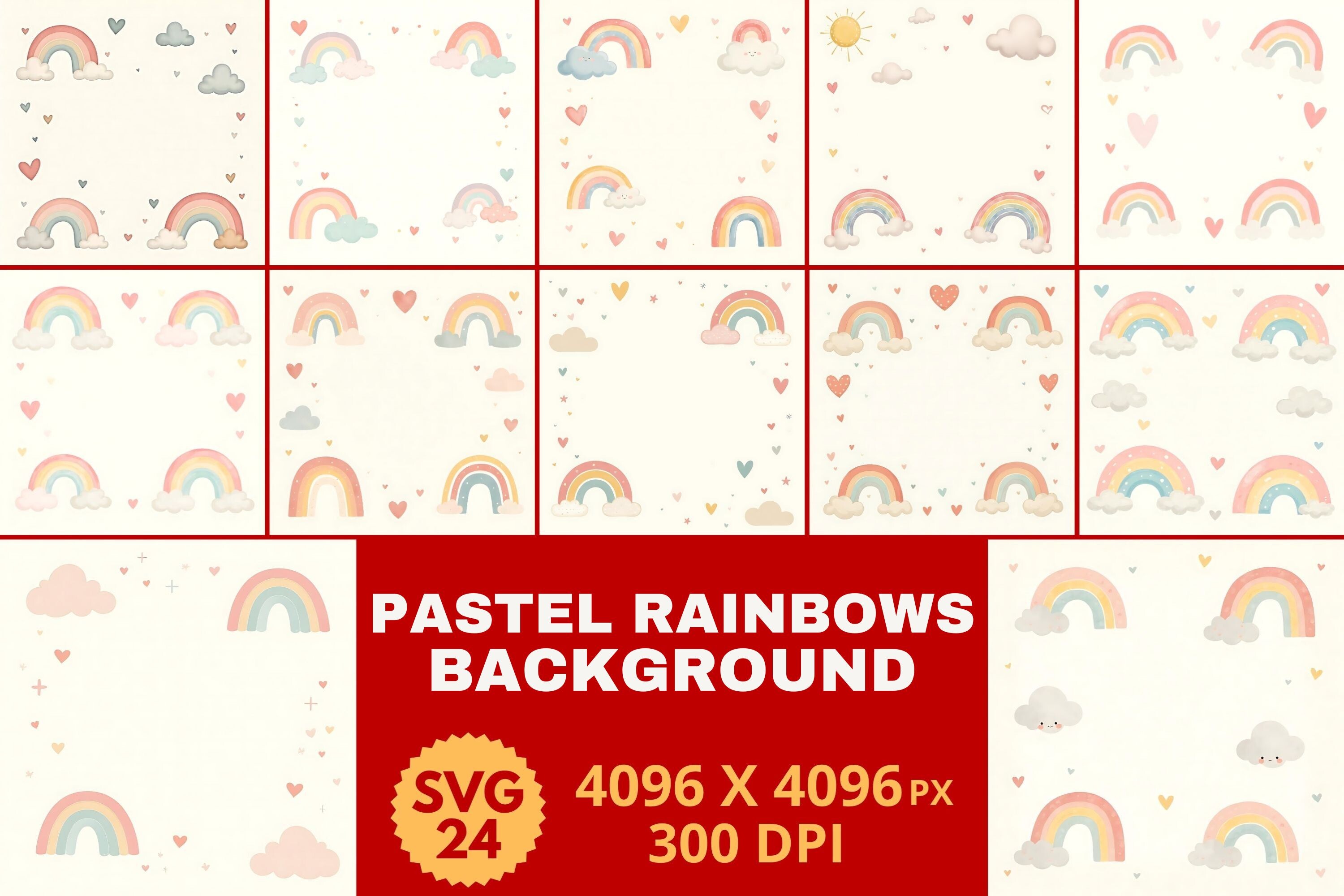 Pastel Rainbows Background Graphic by SVG24 · Creative Fabrica