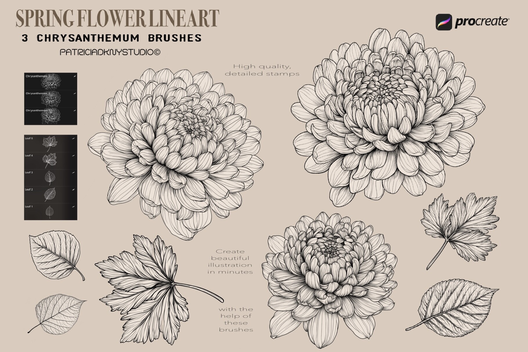 Procreate Flower Stamp Brushes - photo 3