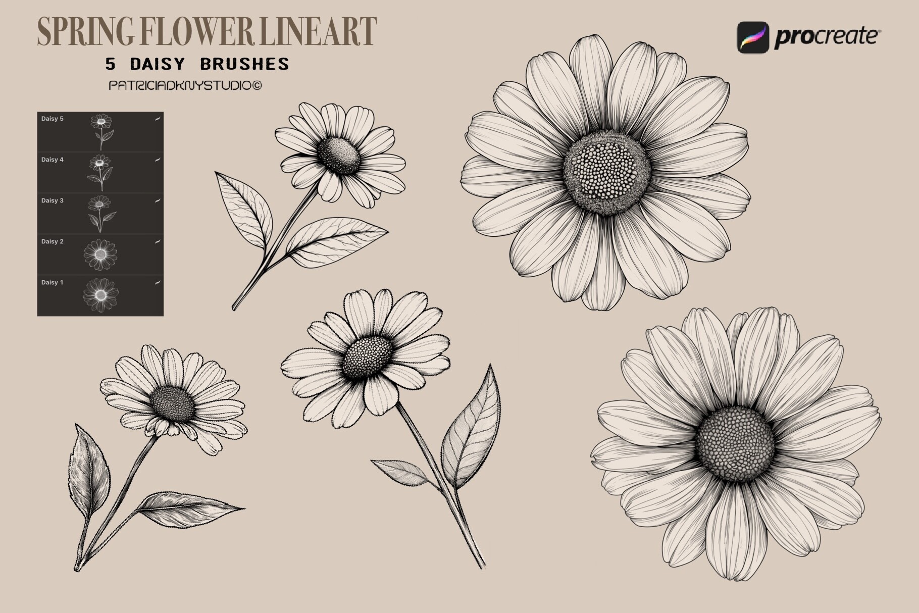 Procreate Flower Stamp Brushes - photo 4