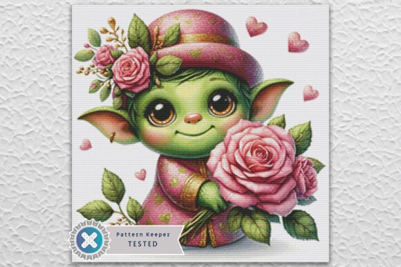 Rose Goblin Modern Cross Stitch Pattern