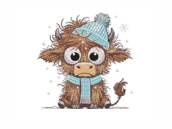 Winter Highland Cow