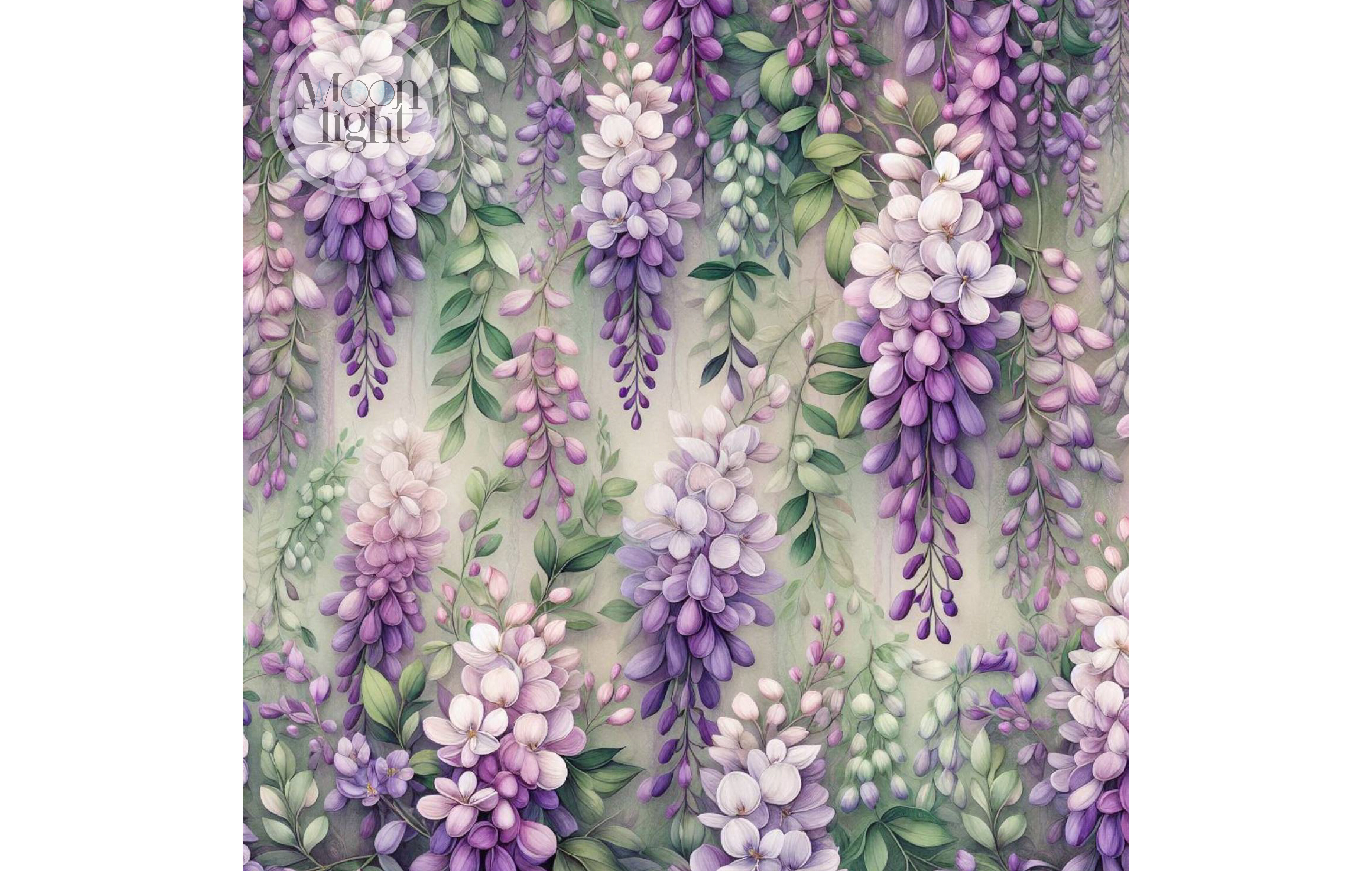Wisteria Blooms Digital Paper 37 Graphic by moonlight craft · Creative ...