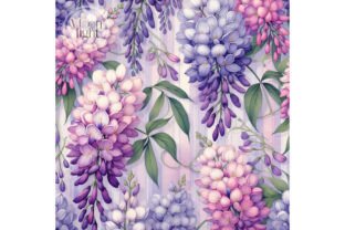 Wisteria Blooms Digital Paper 75 Graphic by moonlight craft · Creative ...