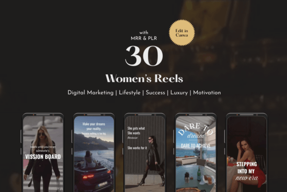 Preview of 30 Reels for Ambitious and Elegant Women social media template
