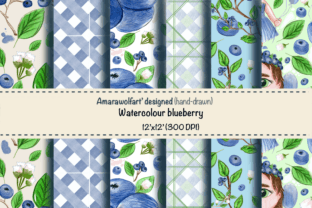 Blueberry Watercolor Bundle Graphic by AmarawolfArt Store · Creative ...