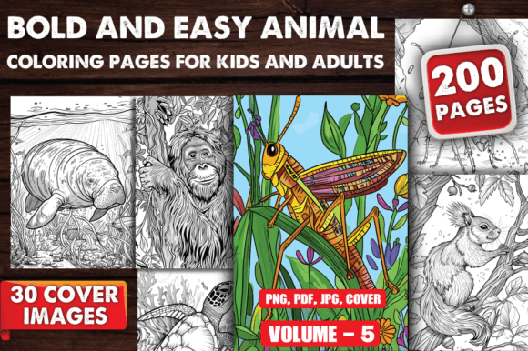 Bold and Easy Animal Coloring Pages V-05