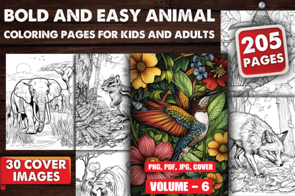 Bold and Easy Animal Coloring Pages V-06